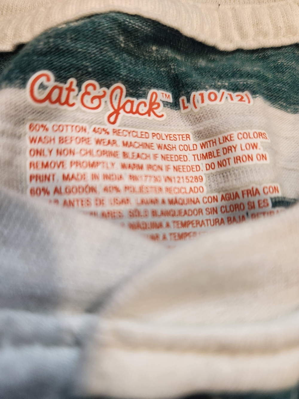 Cat & Jack Kids Short Sleeve Stripe Tee Trio - Teal, Coral & White - Picture 2 of 4
